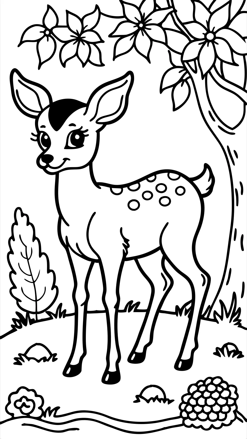 coloring page of bambi